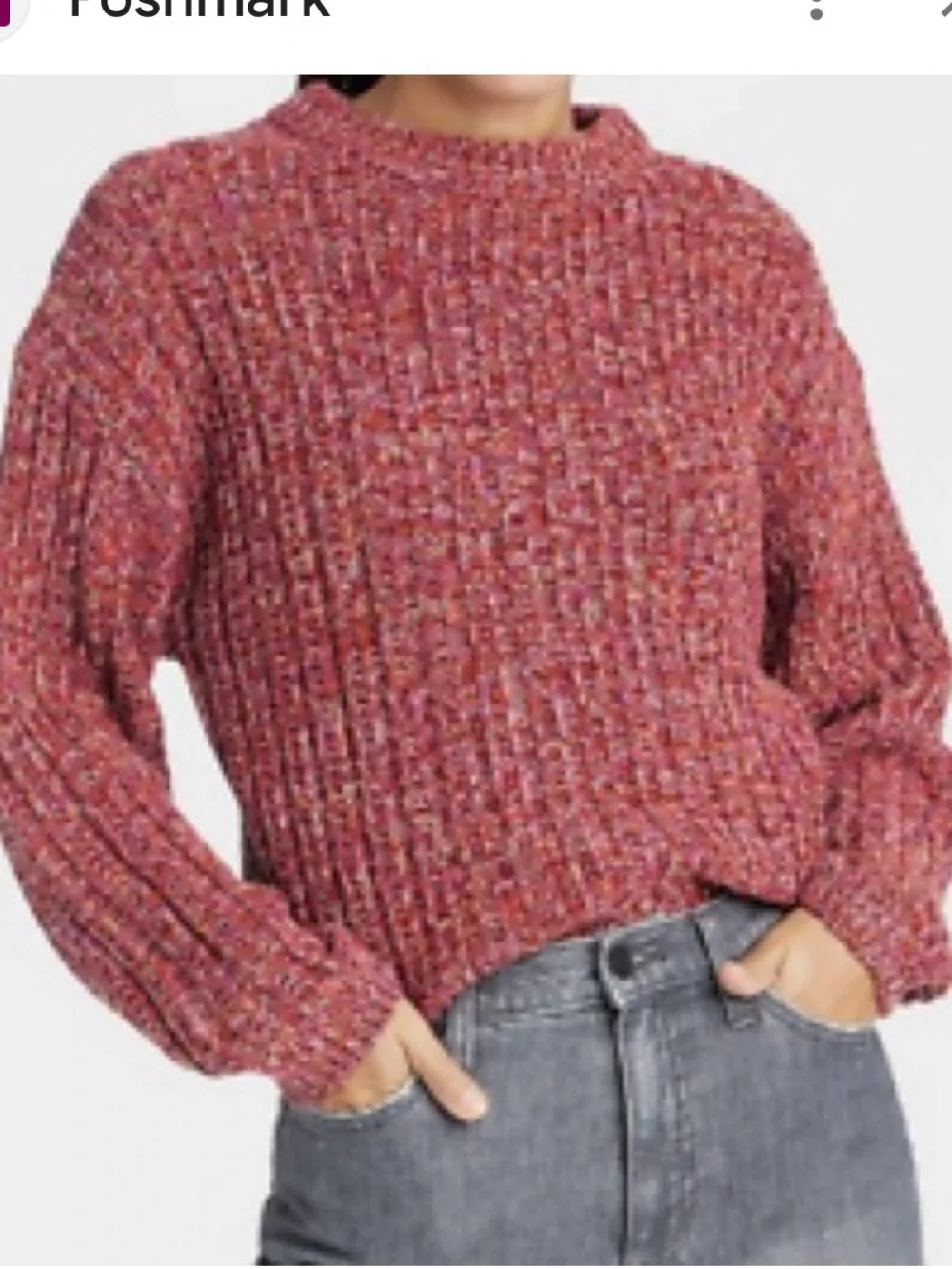 Universal Thread Marled Rose Ribbed Turtleneck Sweater